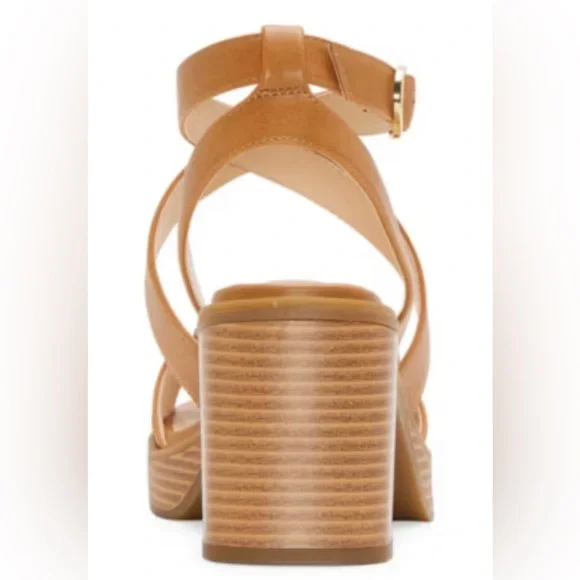 Liz Claiborne women’s tan Selby heeled sandals, size 8.5 - Picture 5 of 10